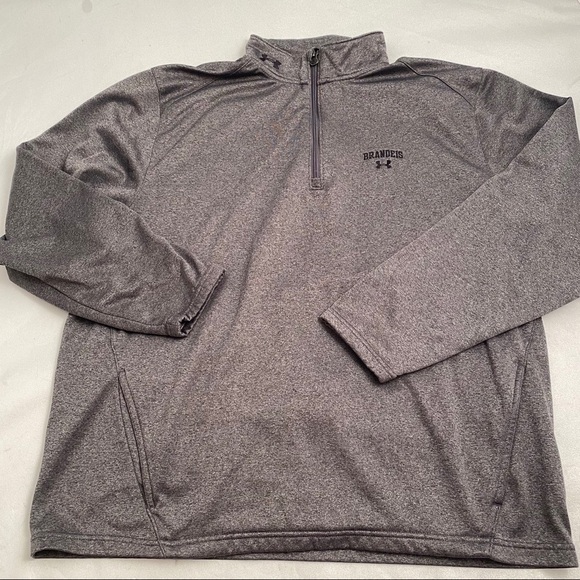 Under Armour Brandeis University gray half zip logo performance pullover XL - Picture 4 of 10